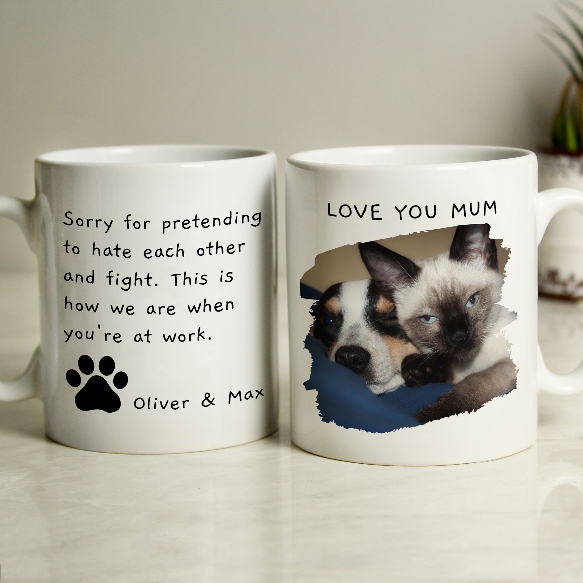 Free Text Pet Photo Upload Mug
