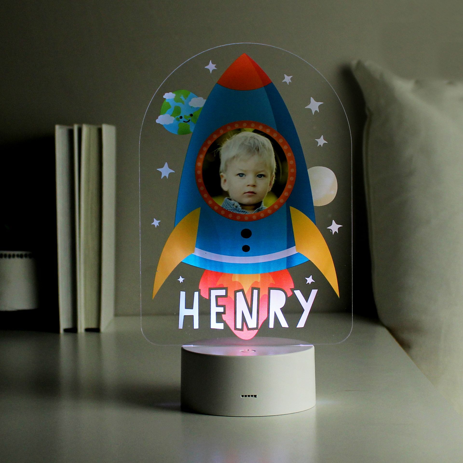 Rocket Photo Upload LED Colour Changing Night Light