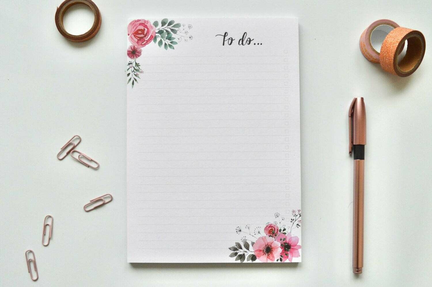 Vintage Flowers | A5 Eco-Friendly To-Do List Pad