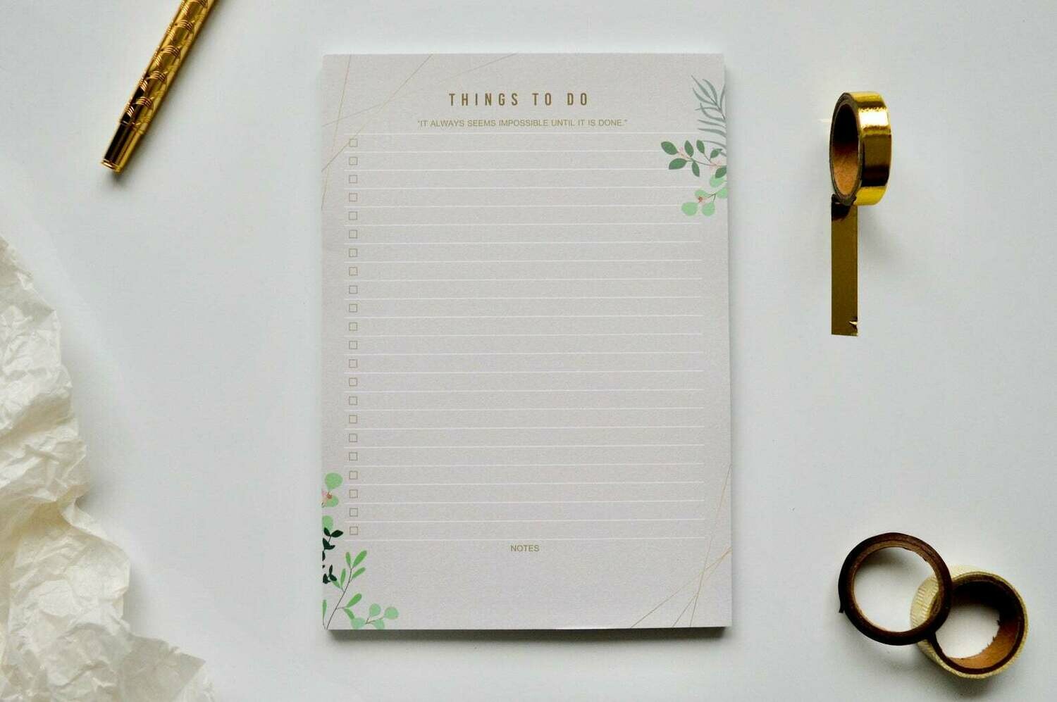 Spring Leaves | A5 Eco-Friendly To-Do List Pad