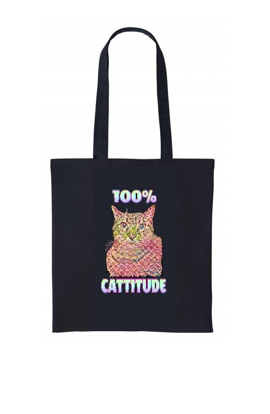 100% Cattitude Cotton Eco friendly Tote Bag