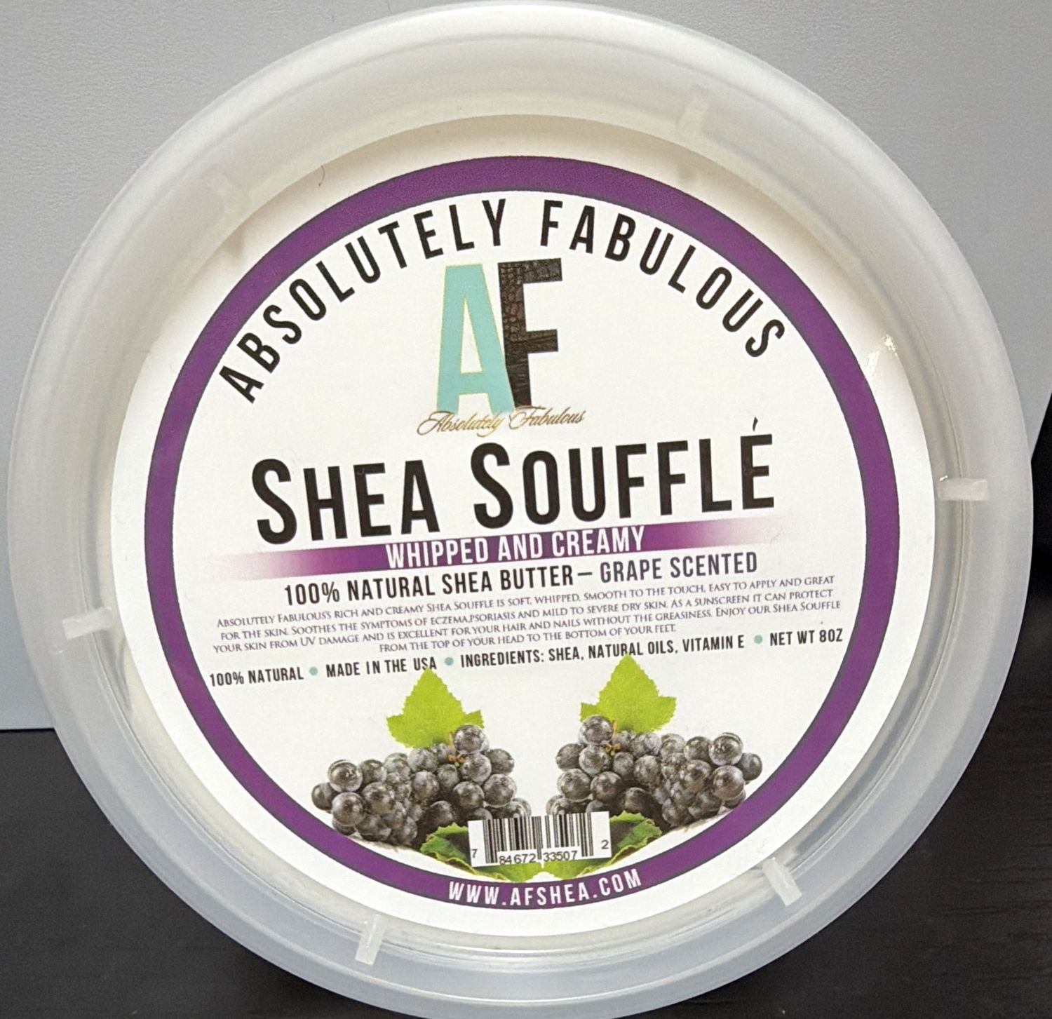 ABSOLUTELY FAB SHEA SOUFFLE GRAPE 8OZ