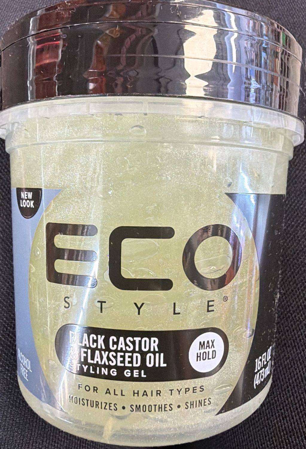 ECO STYLE GEL BLK CASTOR &amp; FLAXSEED OIL 16OZ