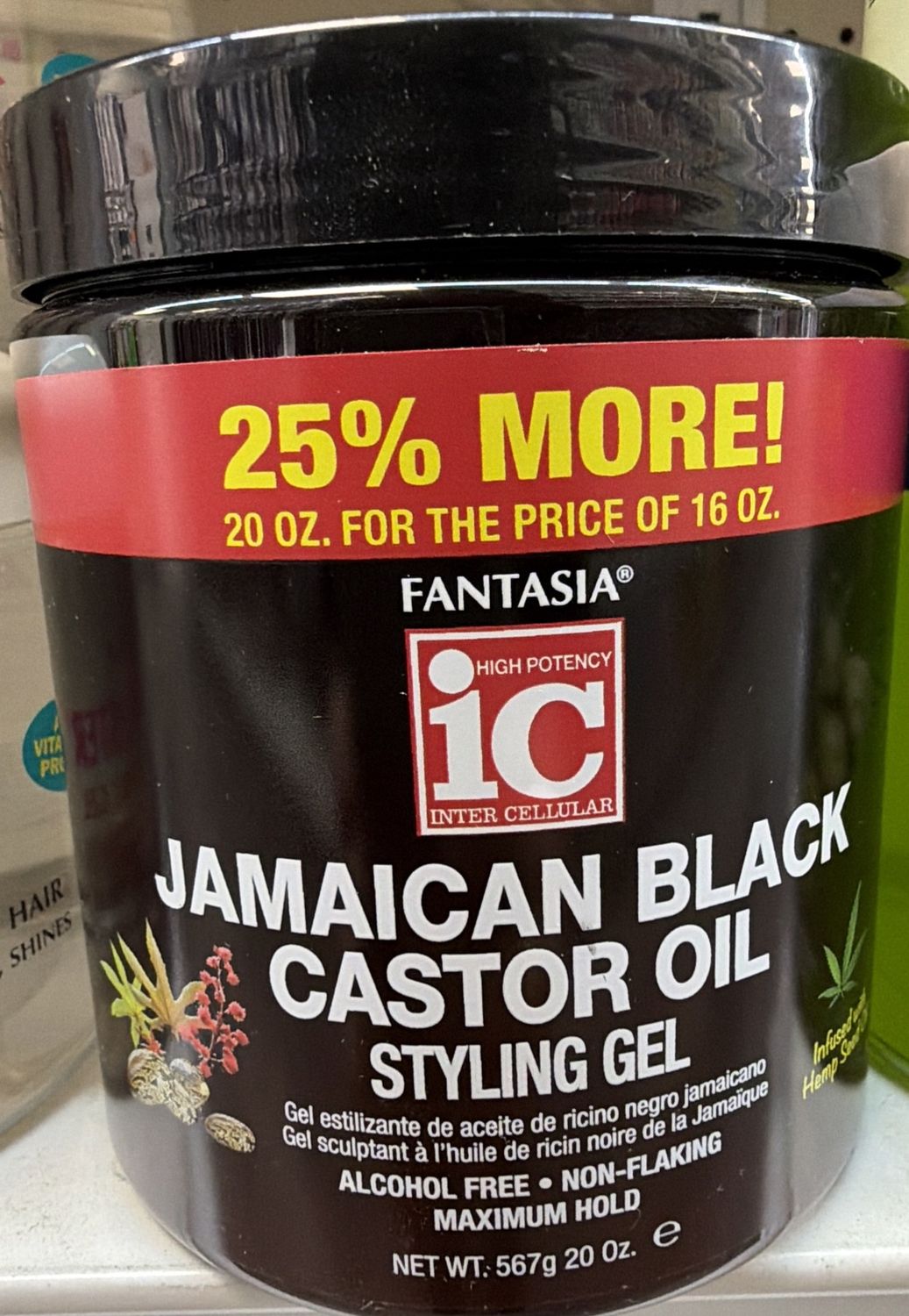 IC FANTASIA CASTOR OIL STYLING GEL 20OZ
