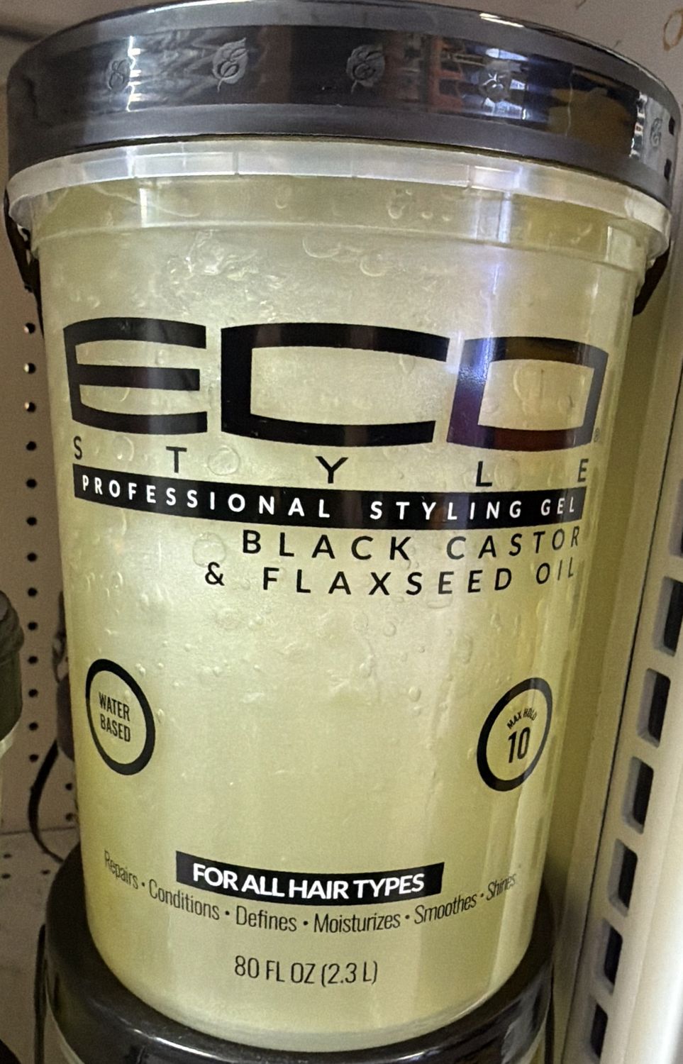 ECO STYLE GEL BLK CASTOR &amp; FLAXSEED OIL 80OZ