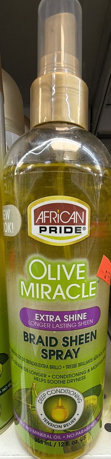A/P OILVE MIRACLE BRAID SHEEN SPRAY 12OZ