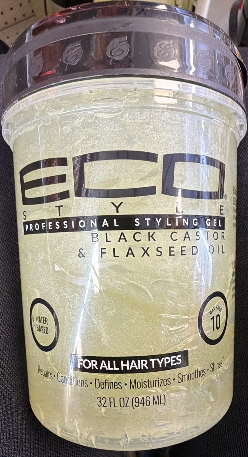 ECO STYLE GEL BLK CASTOR &amp; FLAXSEED OIL 32OZ