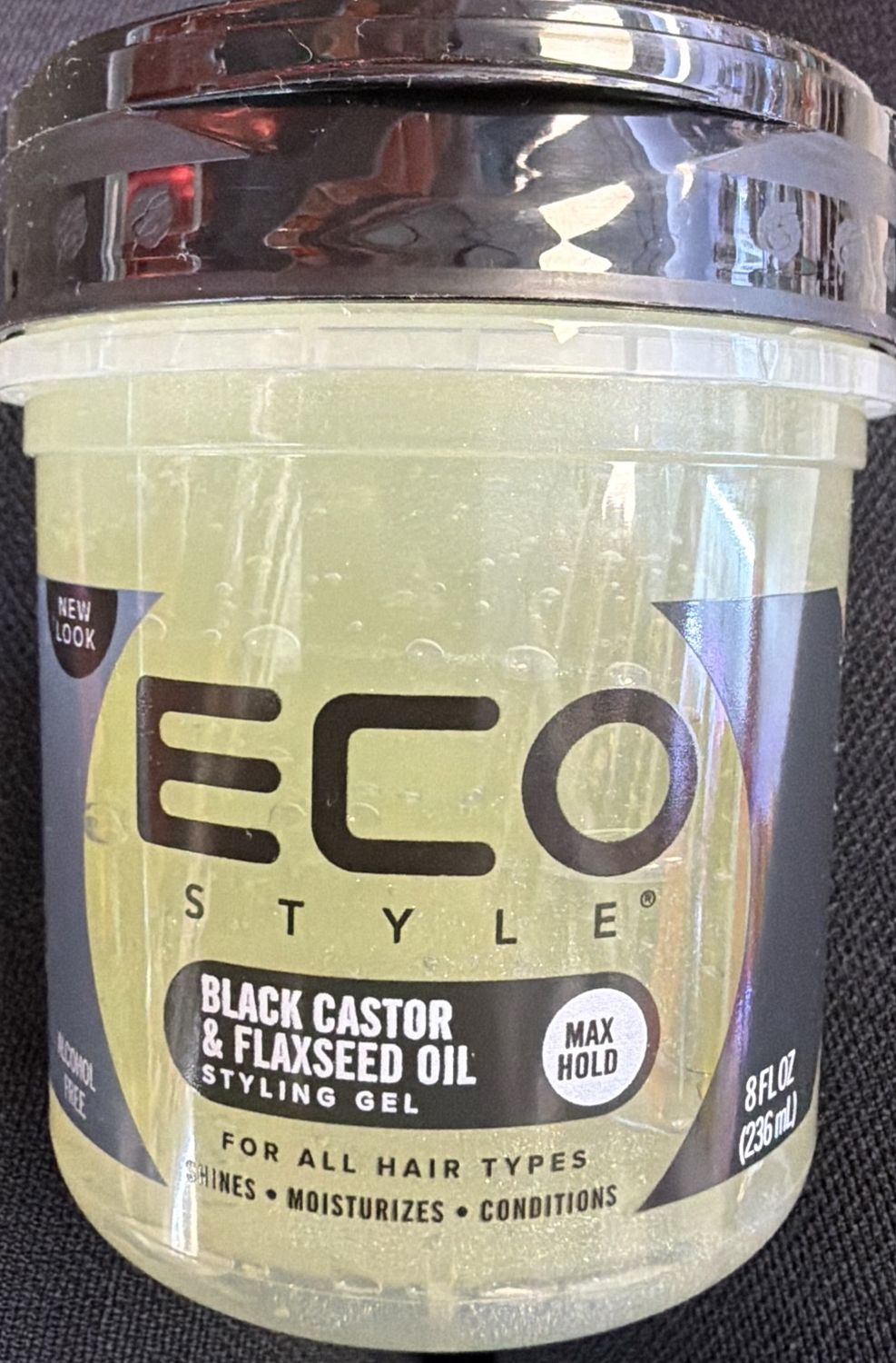 ECO STYLE GEL BLK CASTOR &amp; FLAXSEED OIL 8OZ