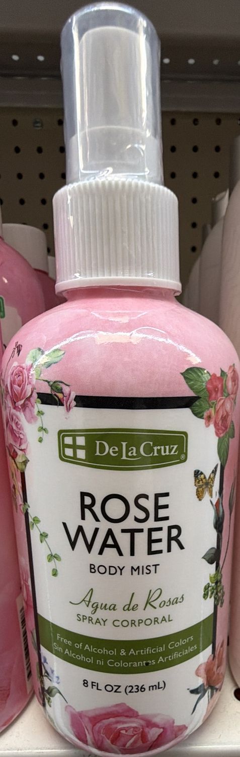 DE LA CRUZ ROSE WATER BODY MIST 8OZ
