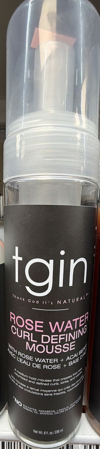 TGIN ROSE WATER CURL DEFINE MOUSSE 8OZ