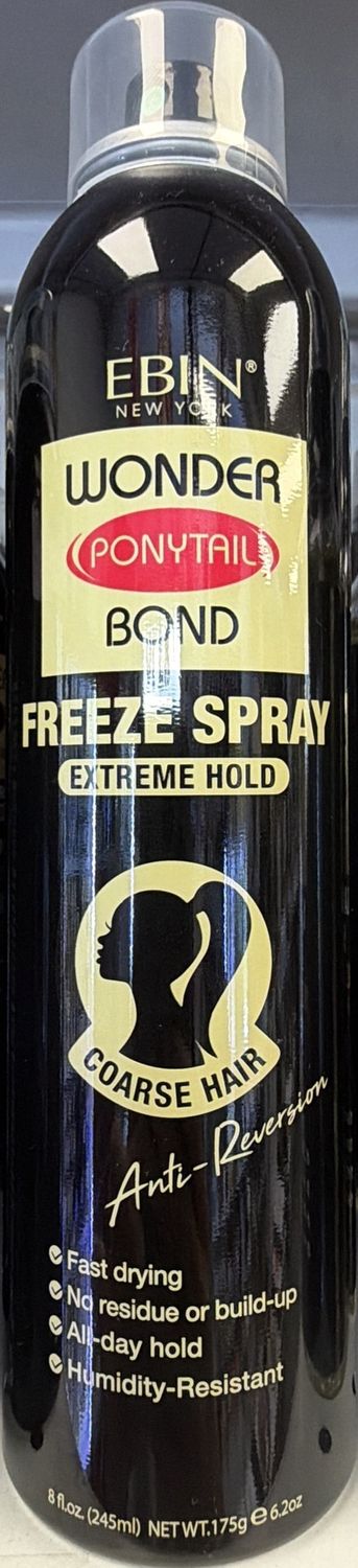 EBIN NY WONDER BOND PONYTAIL FREEZE SPRAY EX HOLD 8OZ