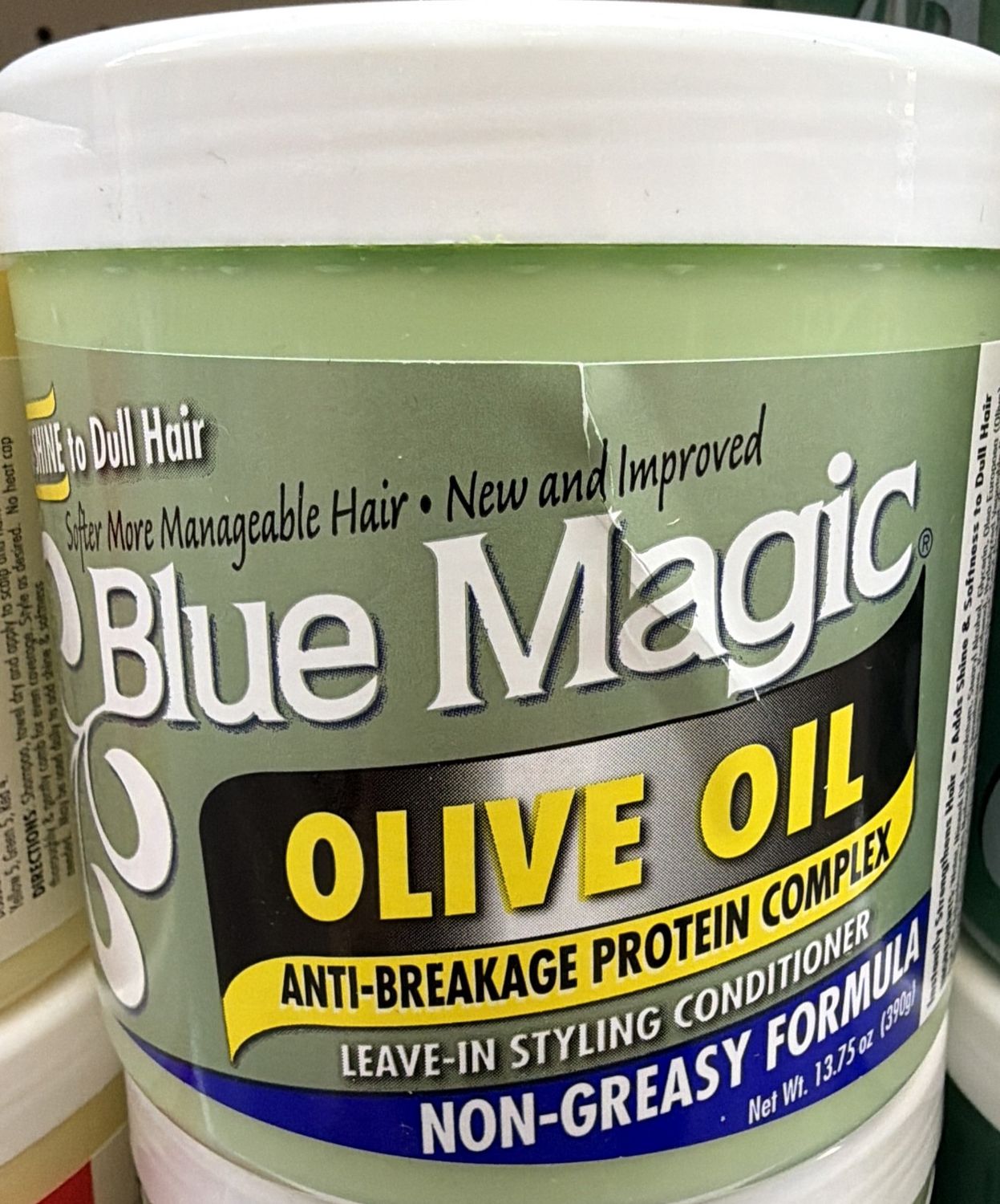 BLUE MAGIC OLIVE OIL LV IN COND 13.75OZ
