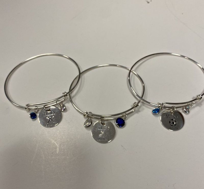 Mercy Sterling Silver Adjustable Sports/club Bangle  ( quantities limited)