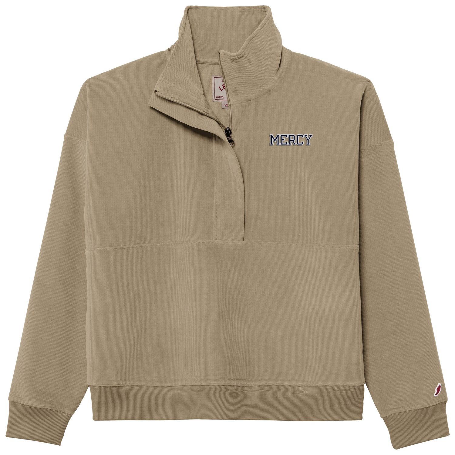 League Cord Womens Half Zip (Khaki)