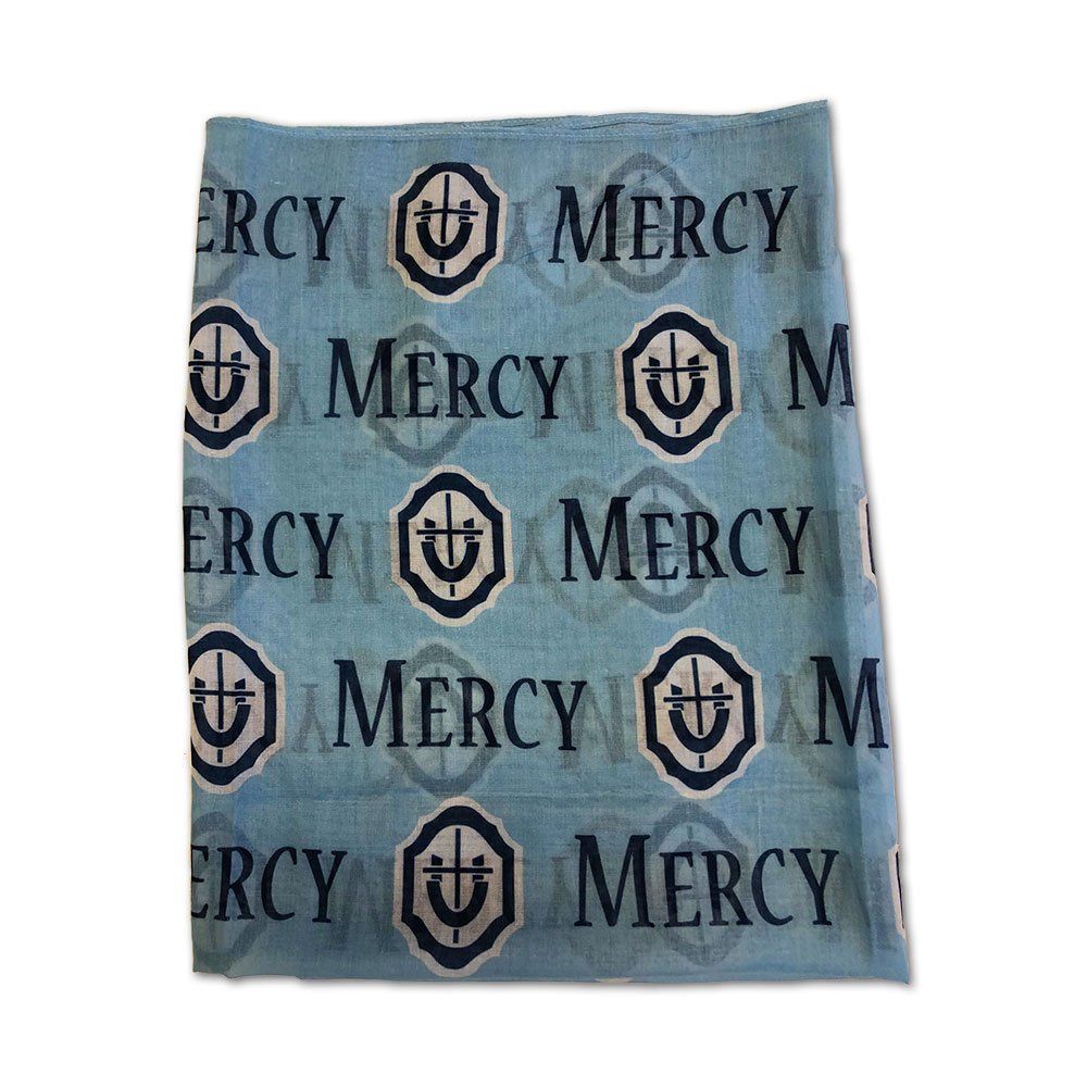 Mercy Crest Square Scarf - Light Blue