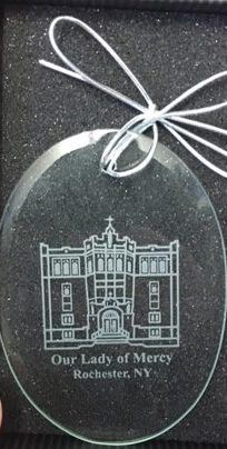 Our Lady Of Mercy Crystal Etched Ornament