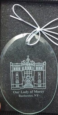 Our Lady Of Mercy Crystal Etched Ornament