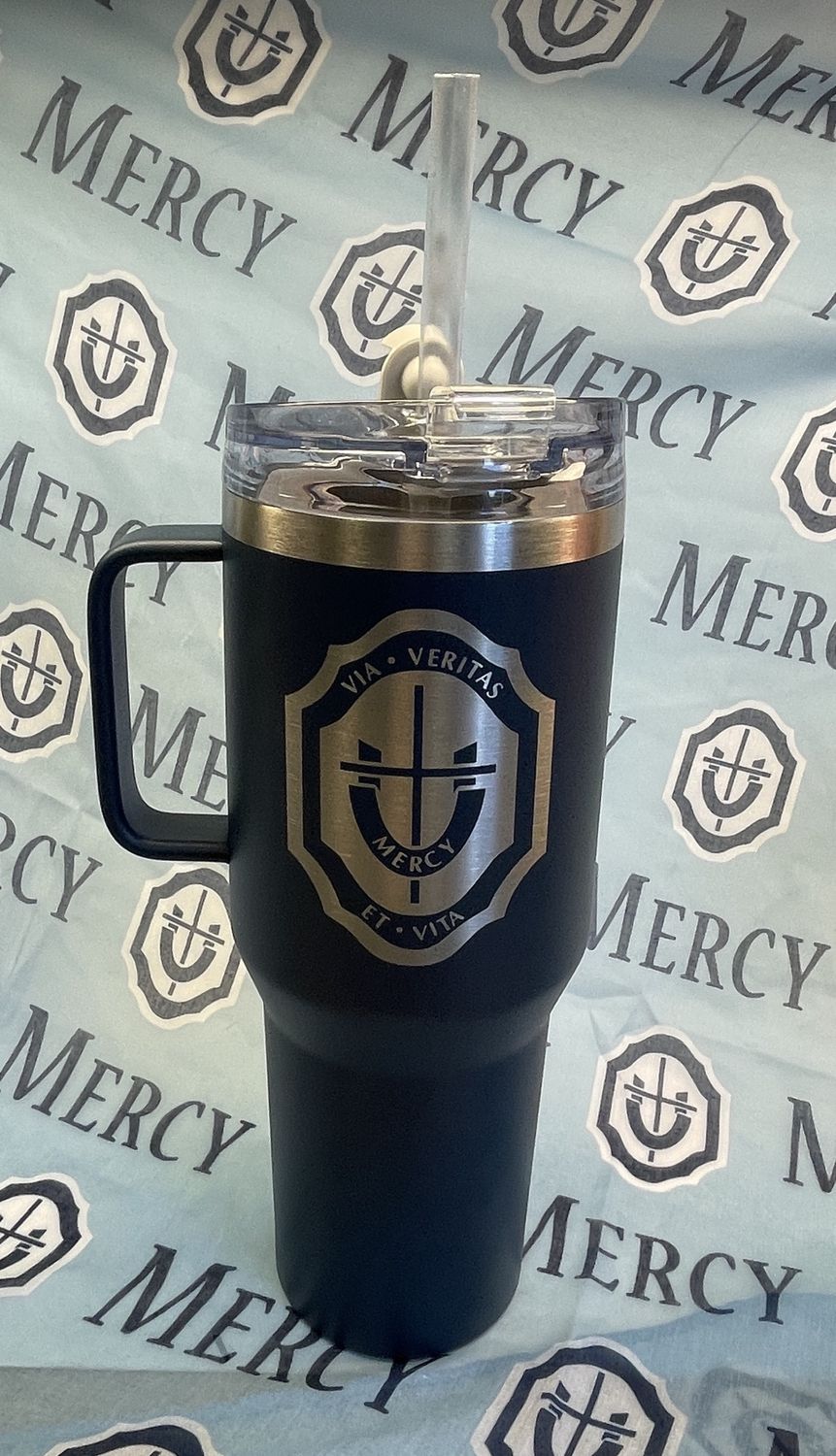 Mercy Crest Tumbler 40 oz. Navy Blue