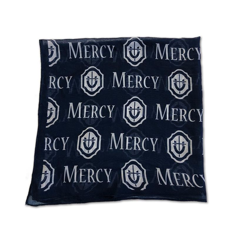 Mercy Crest Square Scarf - Navy