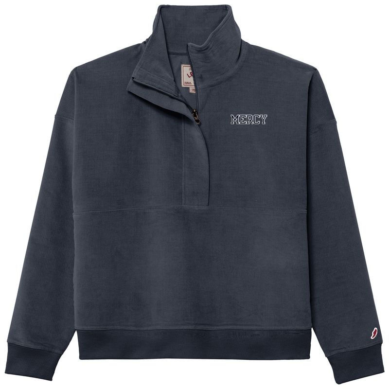 League Cord Women's Half Zip (Navy)