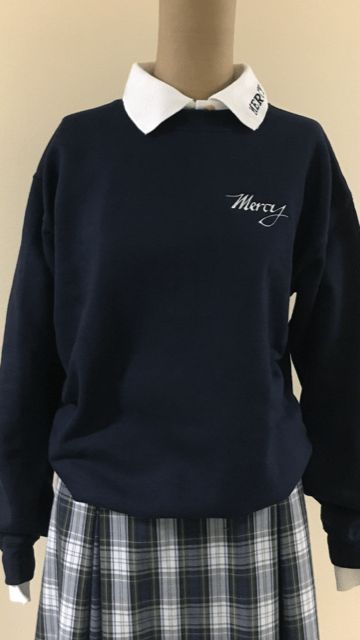 Mercy Adult Uniform Sweatshirt-Navy, Sizes: Small