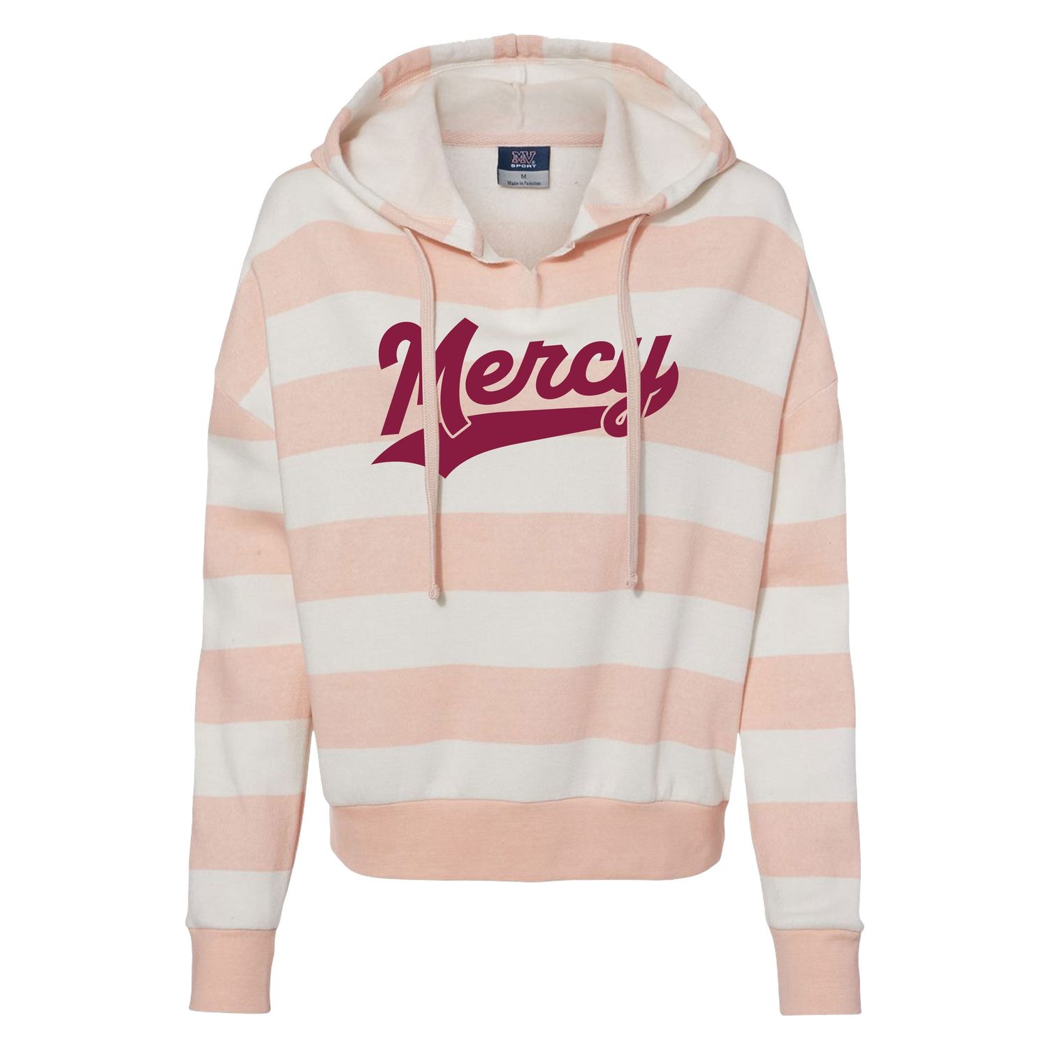 MV Sport Ladies Boxy Stripe Fleece Hood