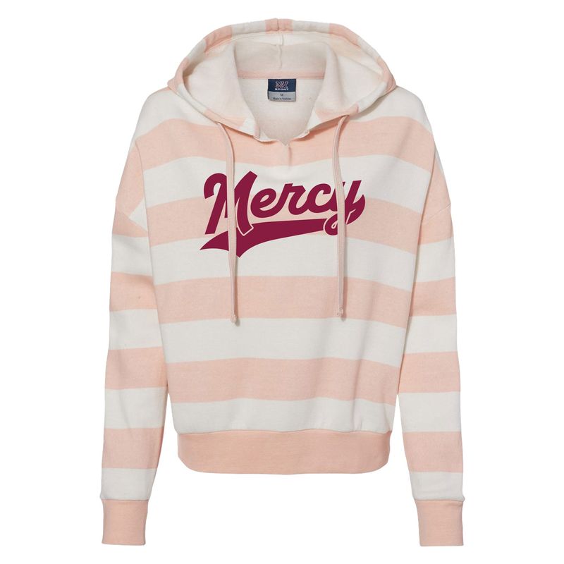 MV Sport Ladies Boxy Stripe Fleece Hood
