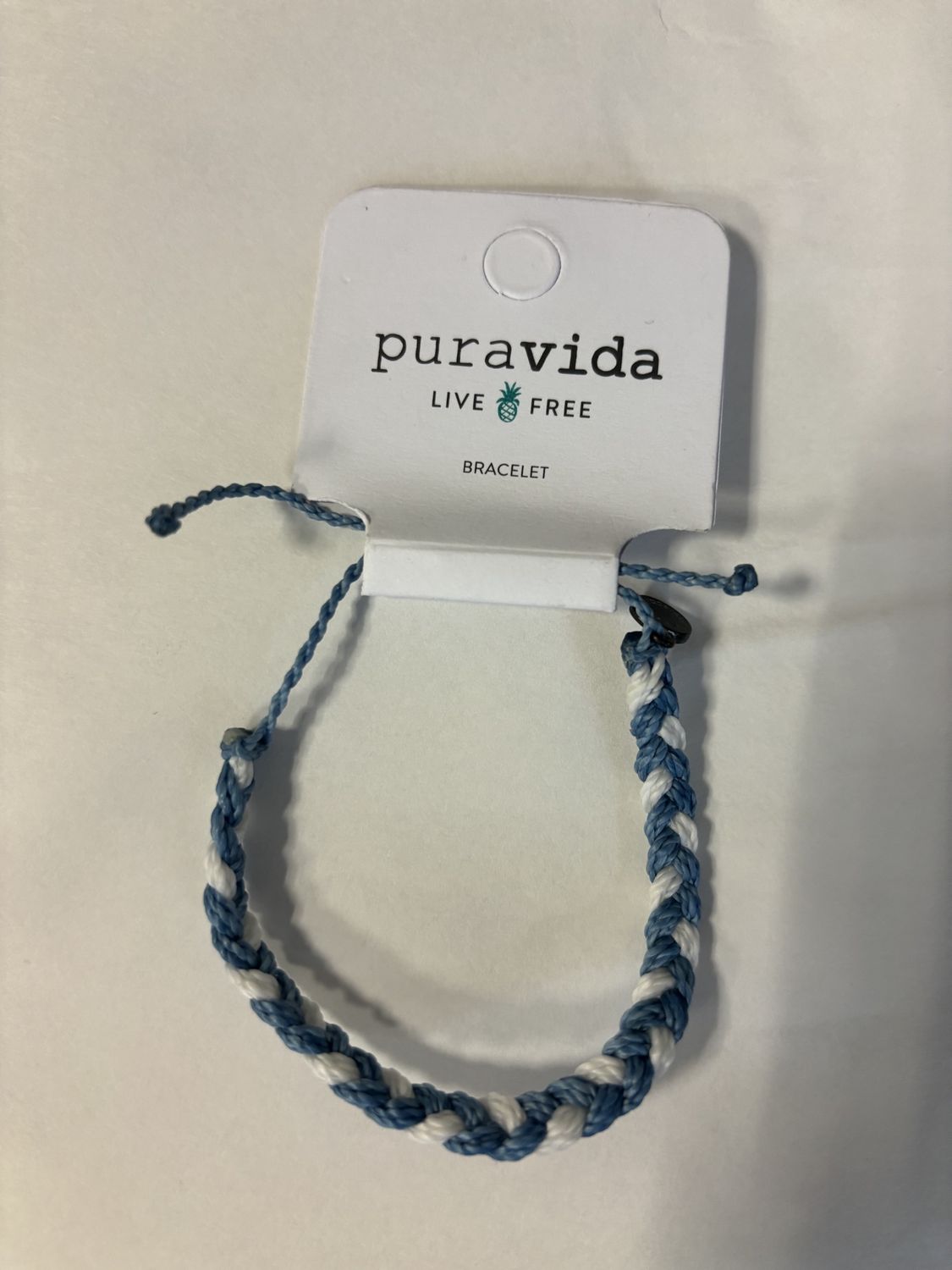 Pura vida thick light blue string bracelet
