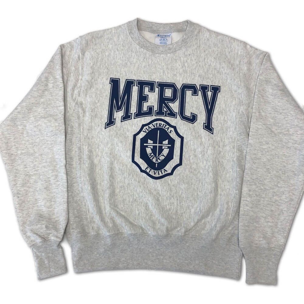 Champion Reverse Weave 12 Ounce Crew with Mercy Crest, Sizes: Small