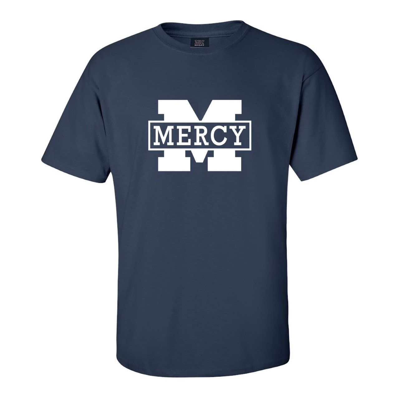 MV Sport classic Short Sleeve Tee (M-Block) Navy blue, Sizes: Small