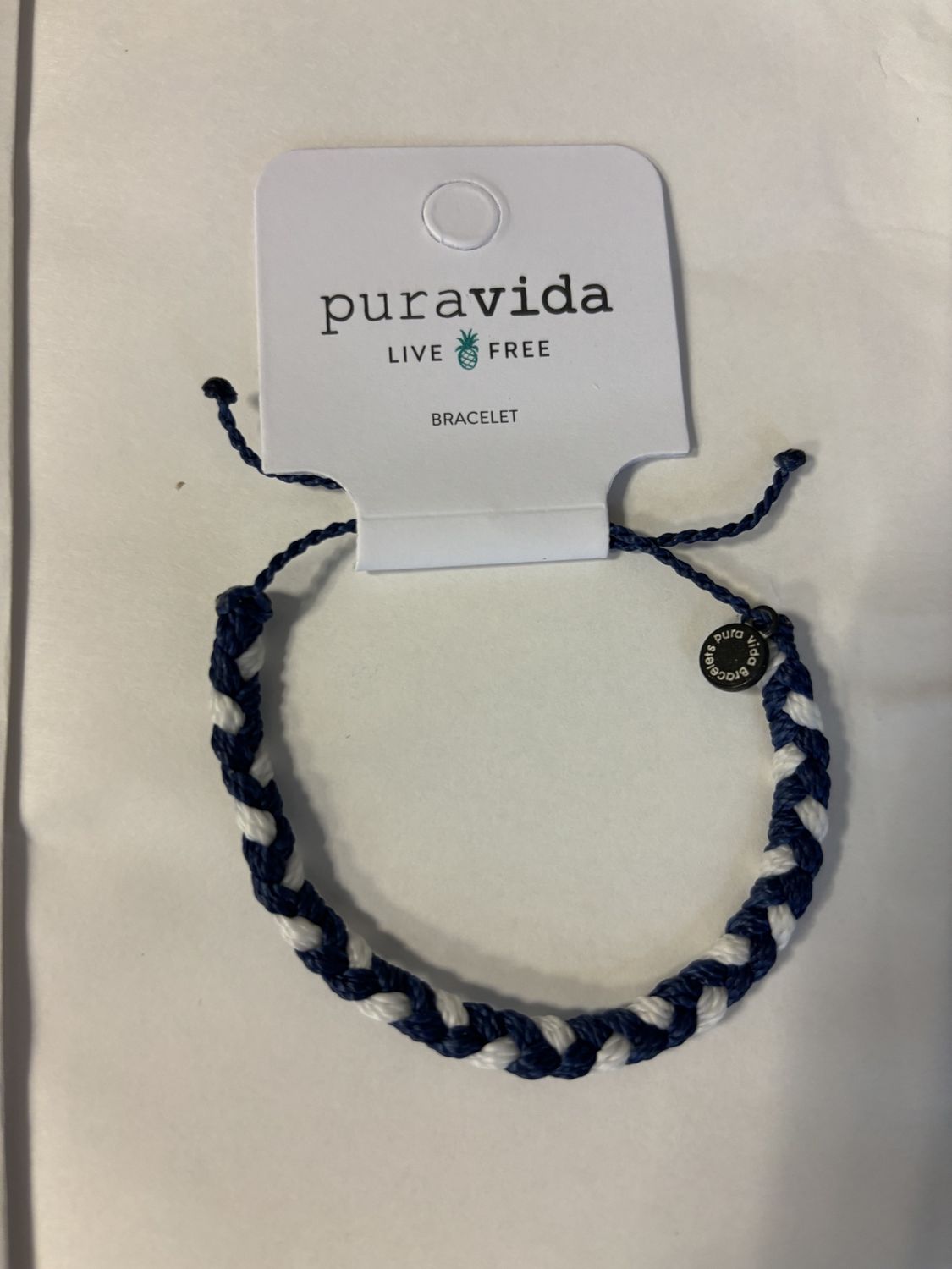 Pura Vida navy thick braid bracelet