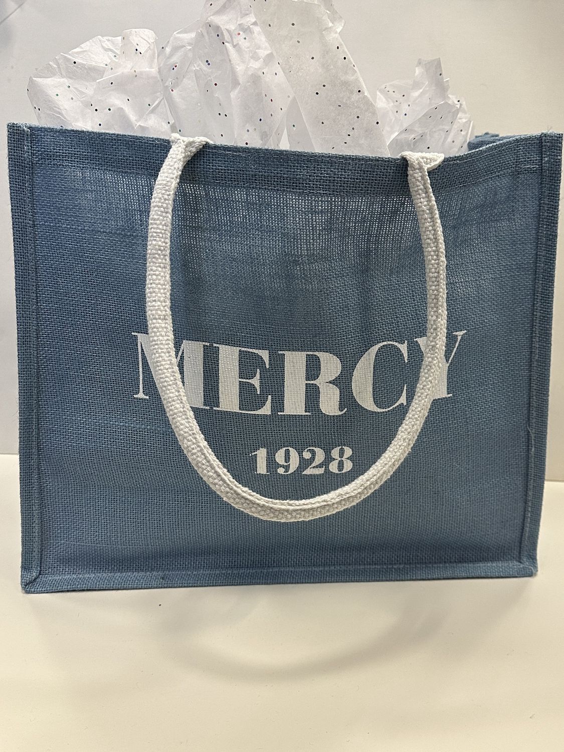 Coastal Blue Jute Bag- Large