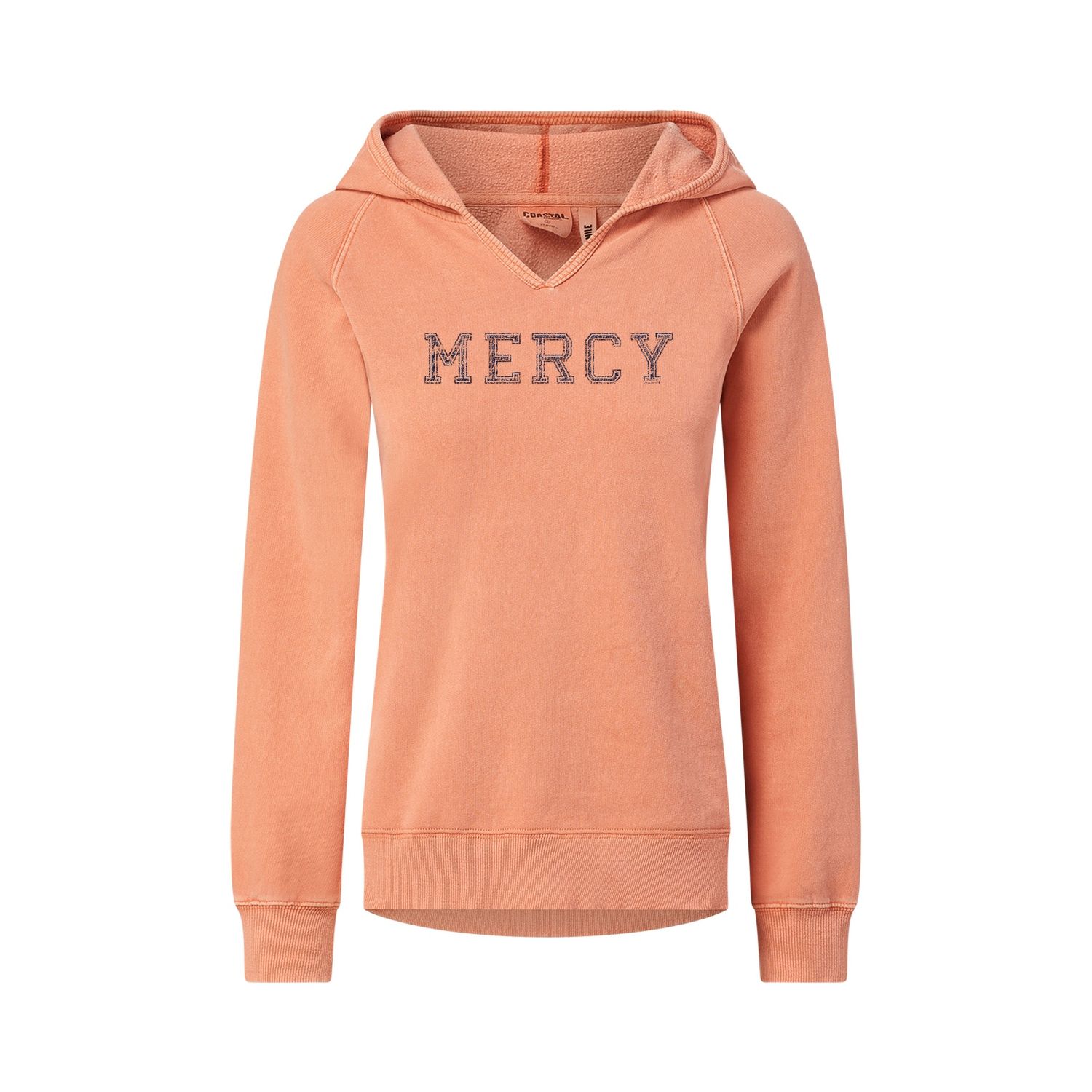 MV coastal color v neck hoodie (tangerine)