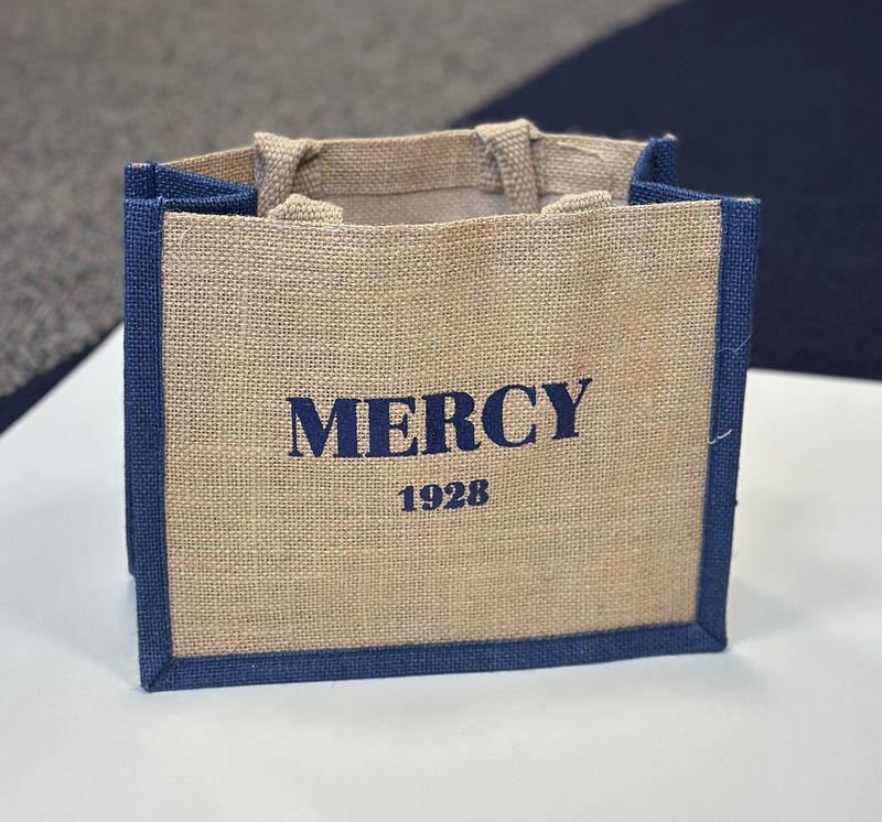 MERCY Jute/ Navy  Tote Bag