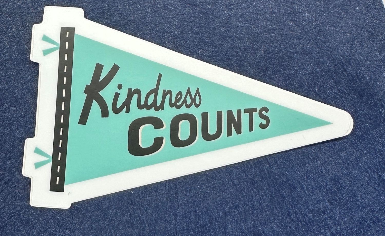 Kindness Counts Flag Sticker