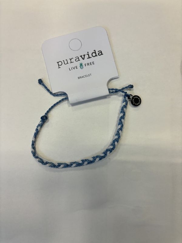 Pura Vida Light Blue thin braided  braelet
