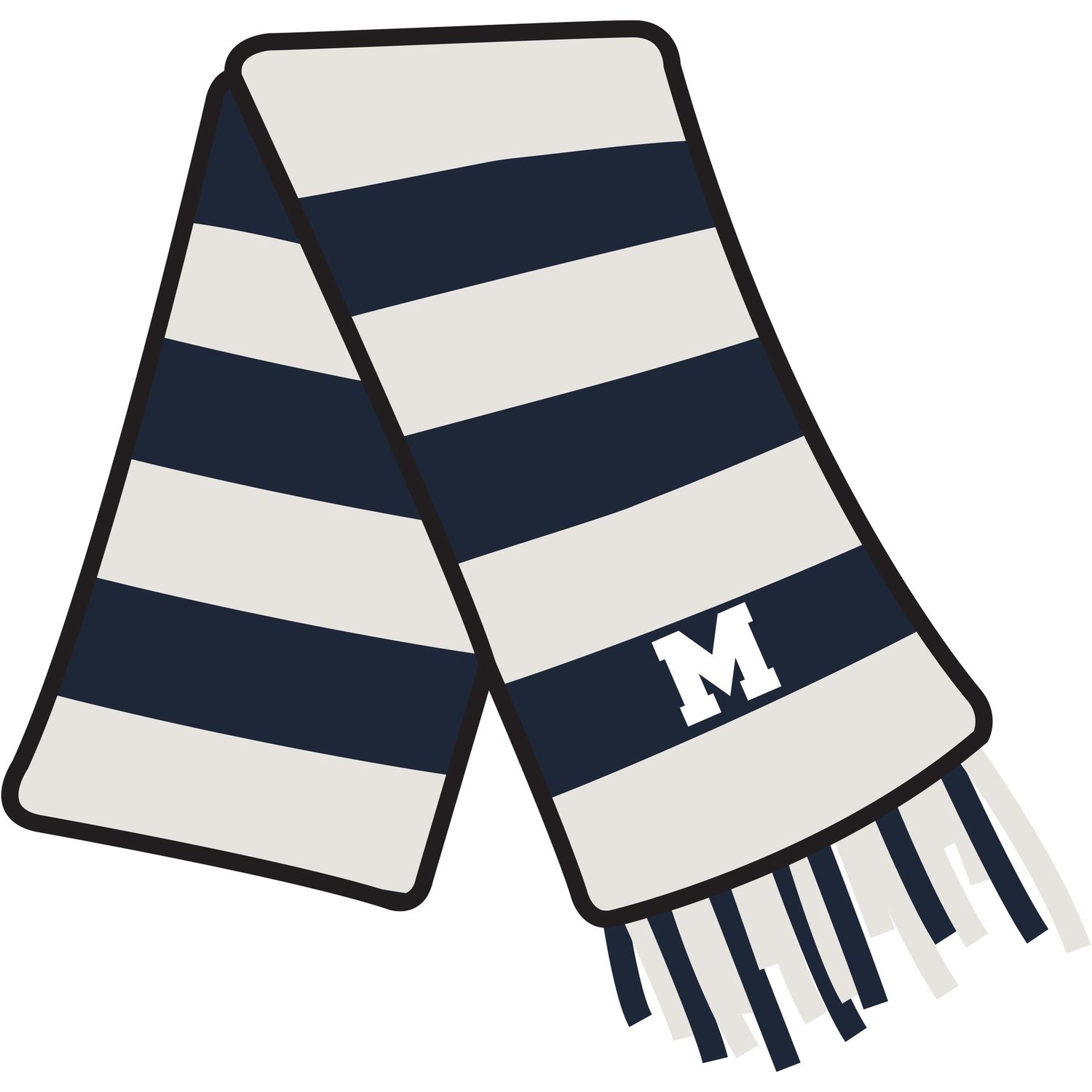Rugby Stripe Wide Scarf