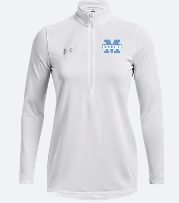 UA Women's Dri-fit 1/2 zip -white