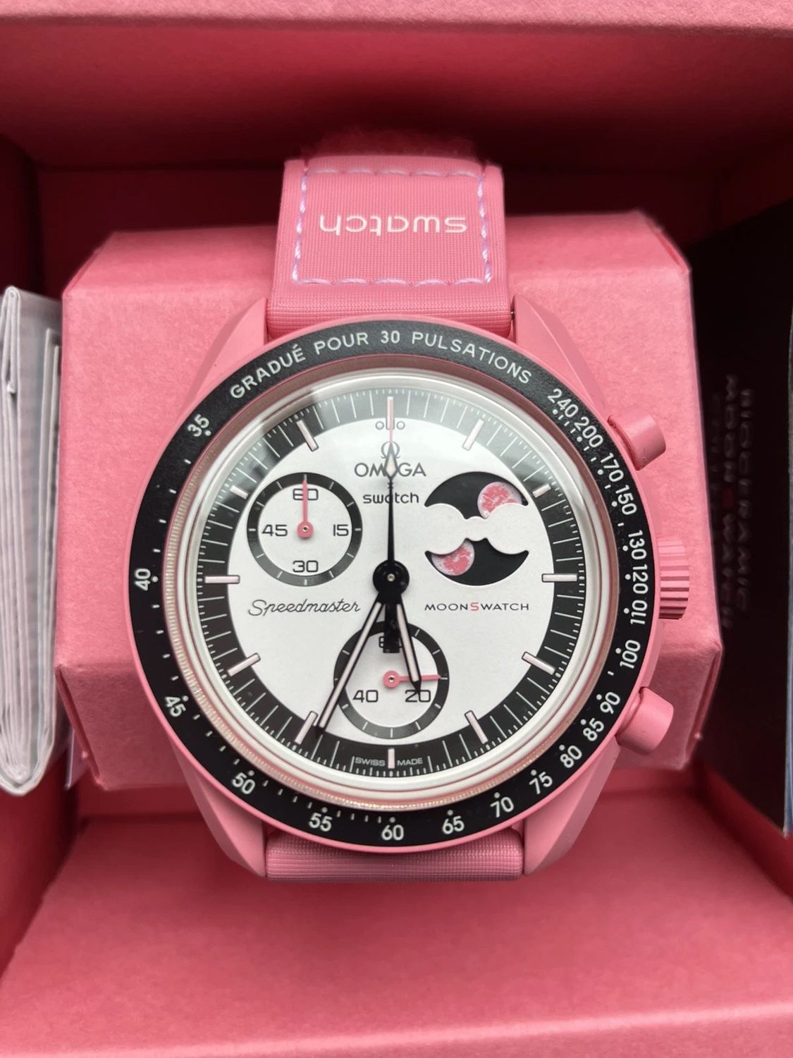 Omega x Swatch - Pink Moonphase