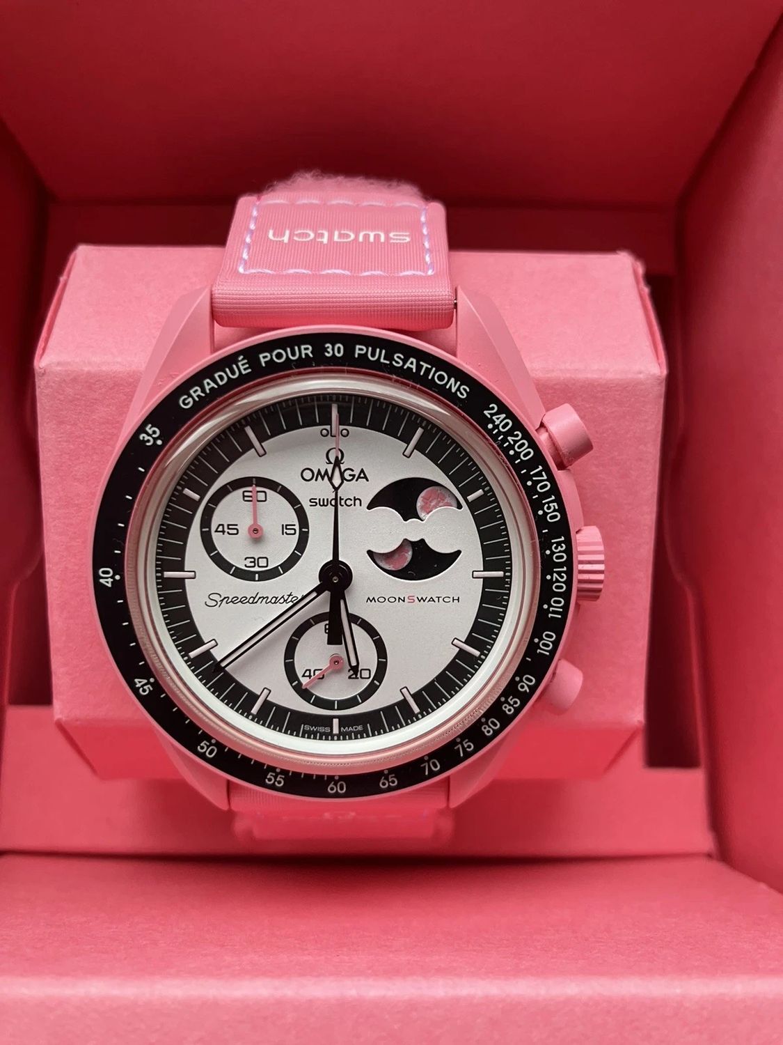 Omega x Swatch - Pink Moonphase