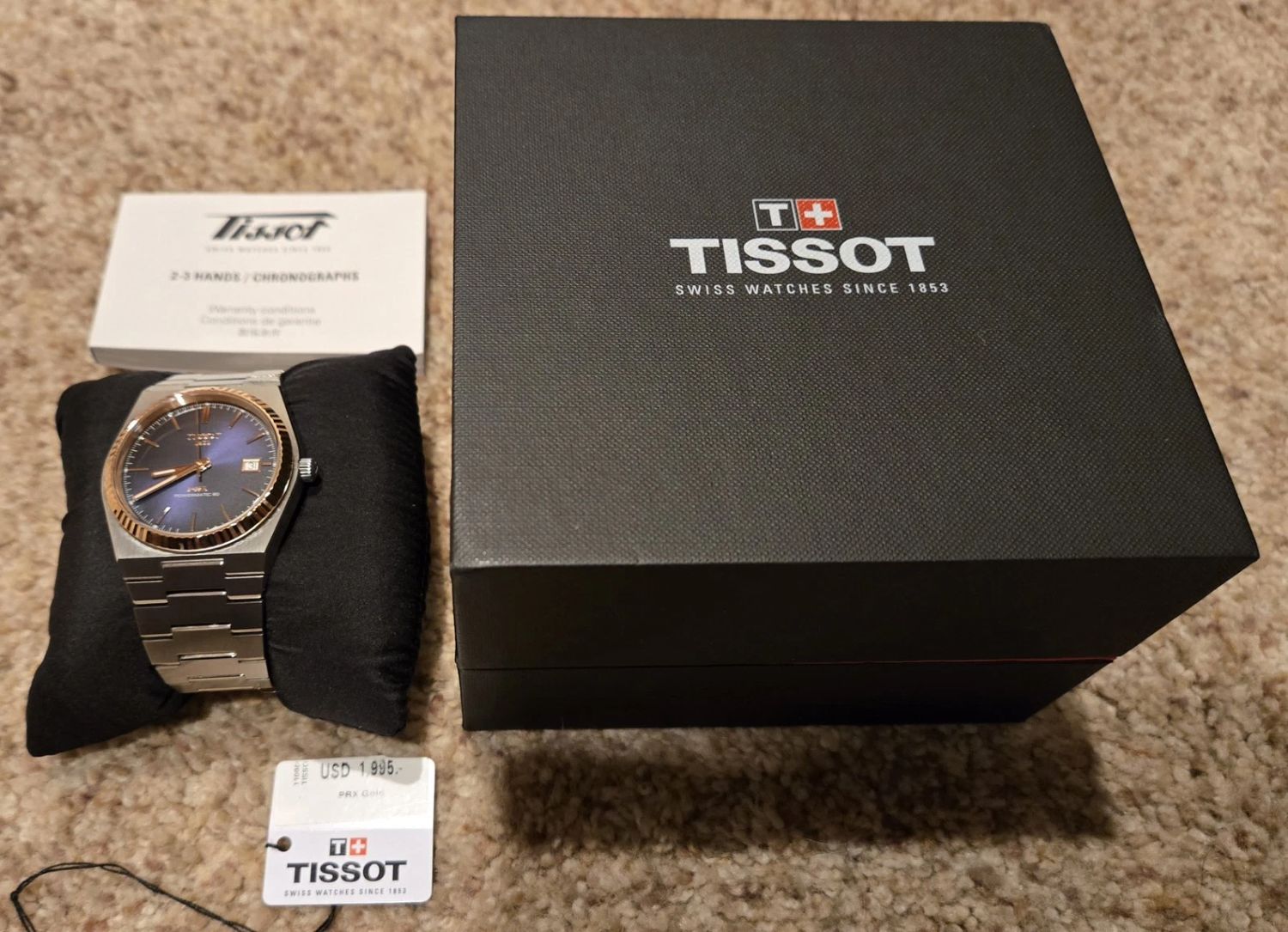 Tissot PRX Powermatic 80 Automatic Blue Dial Solid Gold Bezel T931.407.41.041.00