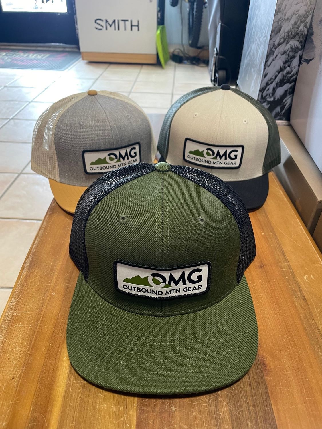 OMG 6 Panel Wool Patch Hat, Color: Olive / Black