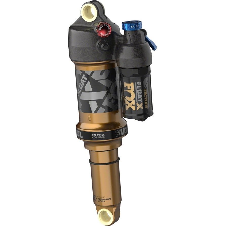 FOX FLOAT X Factory Rear Shock - Metric, 190 x 45 mm, 0.6 Spacer, 2-Position Lever, EVOL LV, Kashima Coat