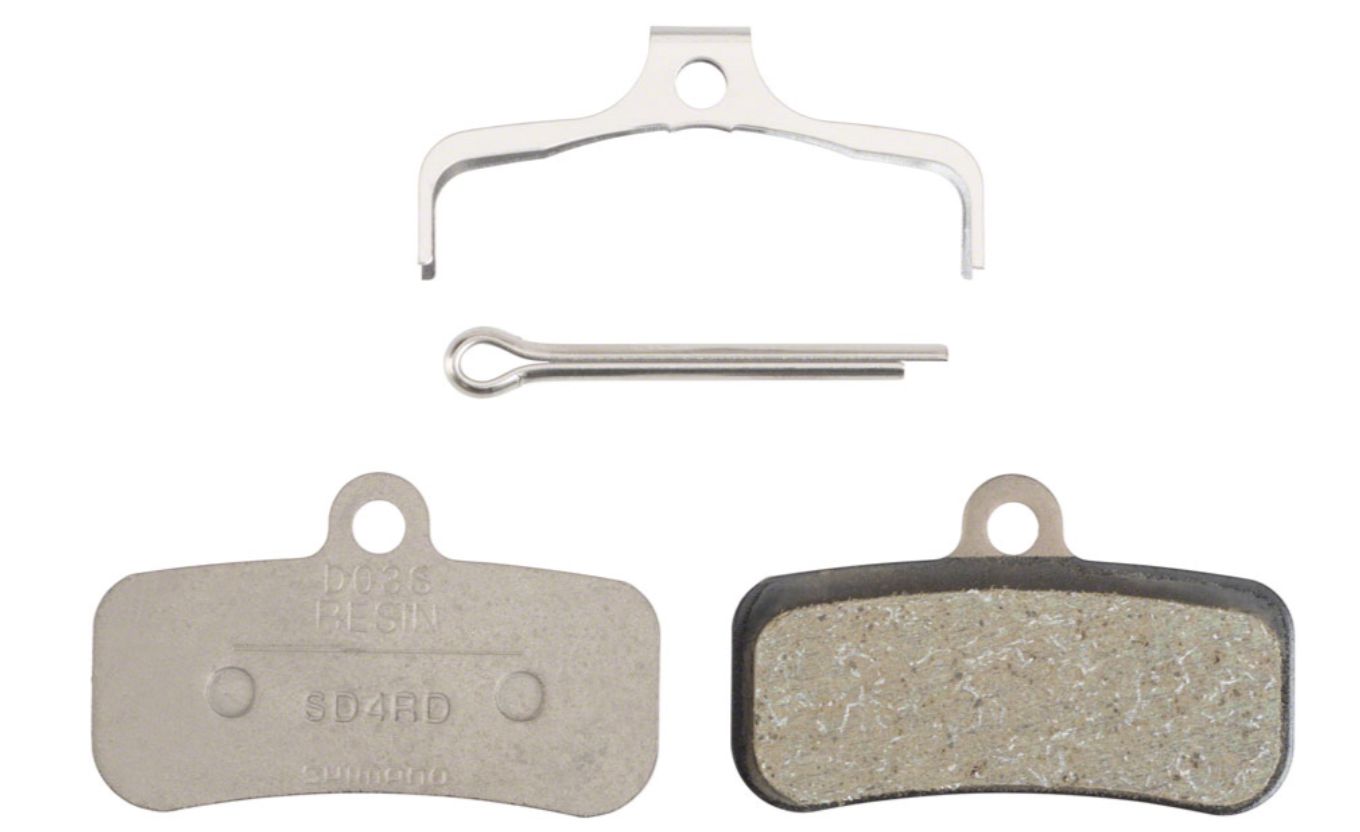 Shimano D03S-RX Disc Brake Pad and Spring - Resin Compound, Stainless Steel Back Plate, One Pair