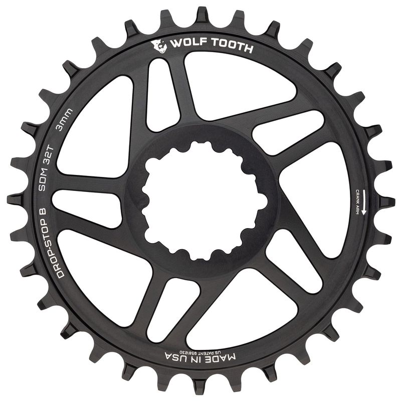 Wolf Tooth Direct Mount Chainring - 32t, SRAM Direct Mount, Drop-Stop B, SRAM 3-Bolt Boost Cranks, 3mm Offset