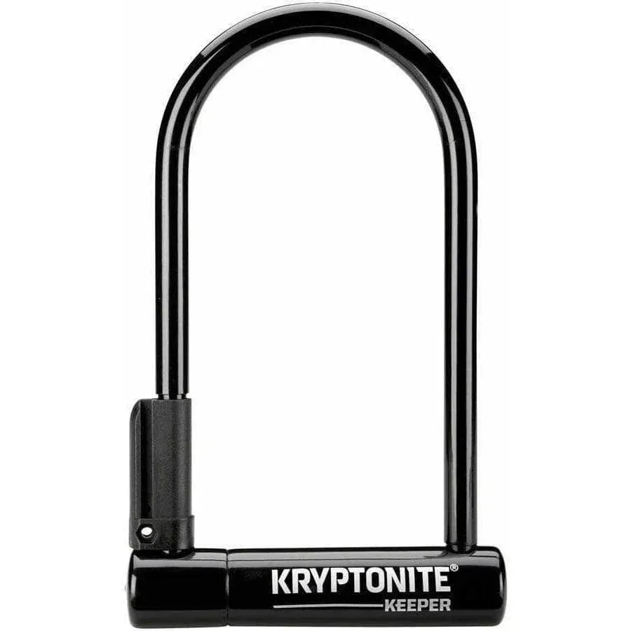 Kryptonite Keeper U-Lock - 4 x 8", Keyed, Black, Includes 4' cable and bracket