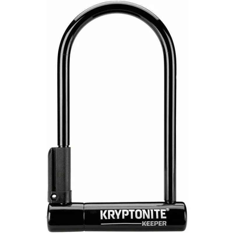 Kryptonite Keeper U-Lock - 4 x 8", Keyed, Black, Includes 4' cable and bracket