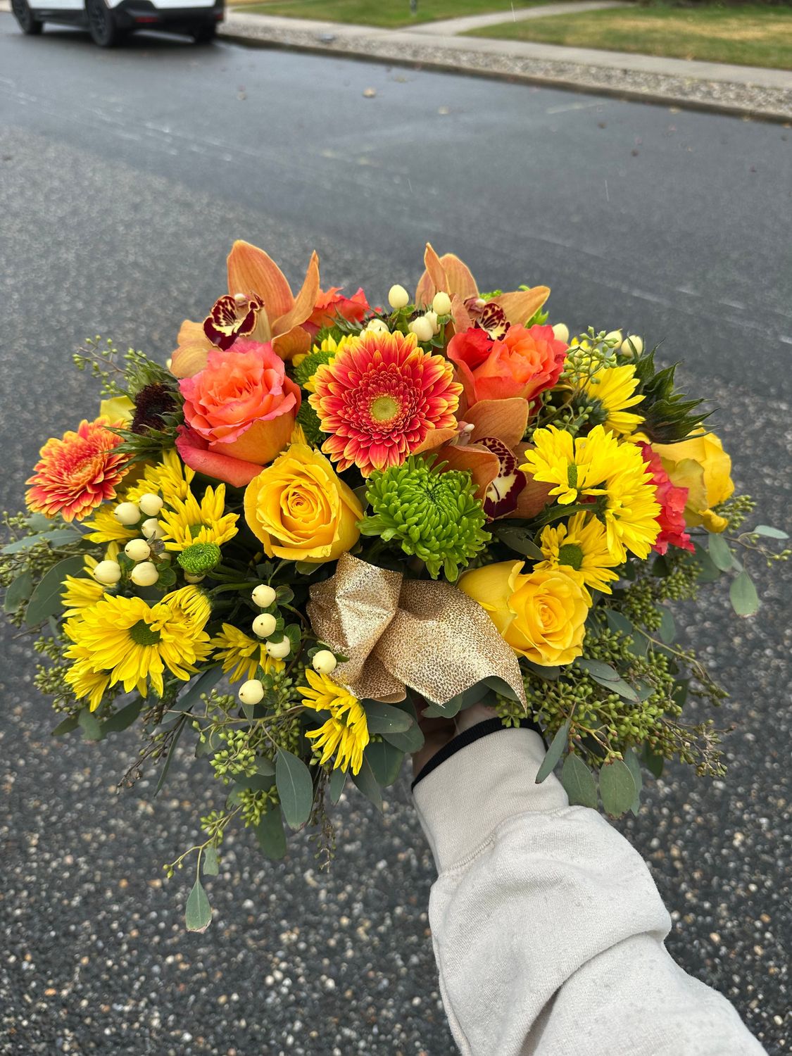 $250 Seasonal Fresh Flower Fall/Thanksgiving Arrangement