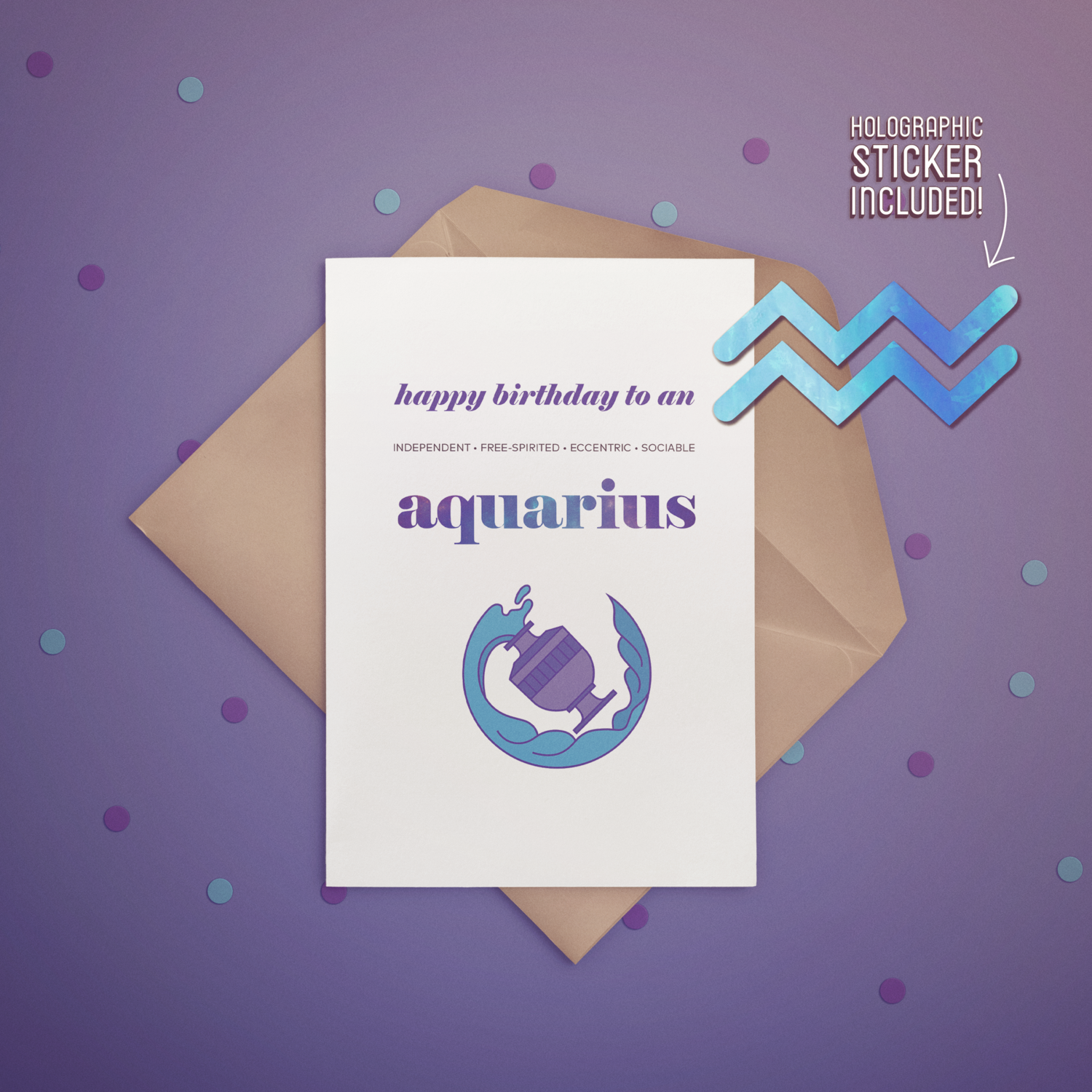 Zodiac Birthday Card (with sticker)