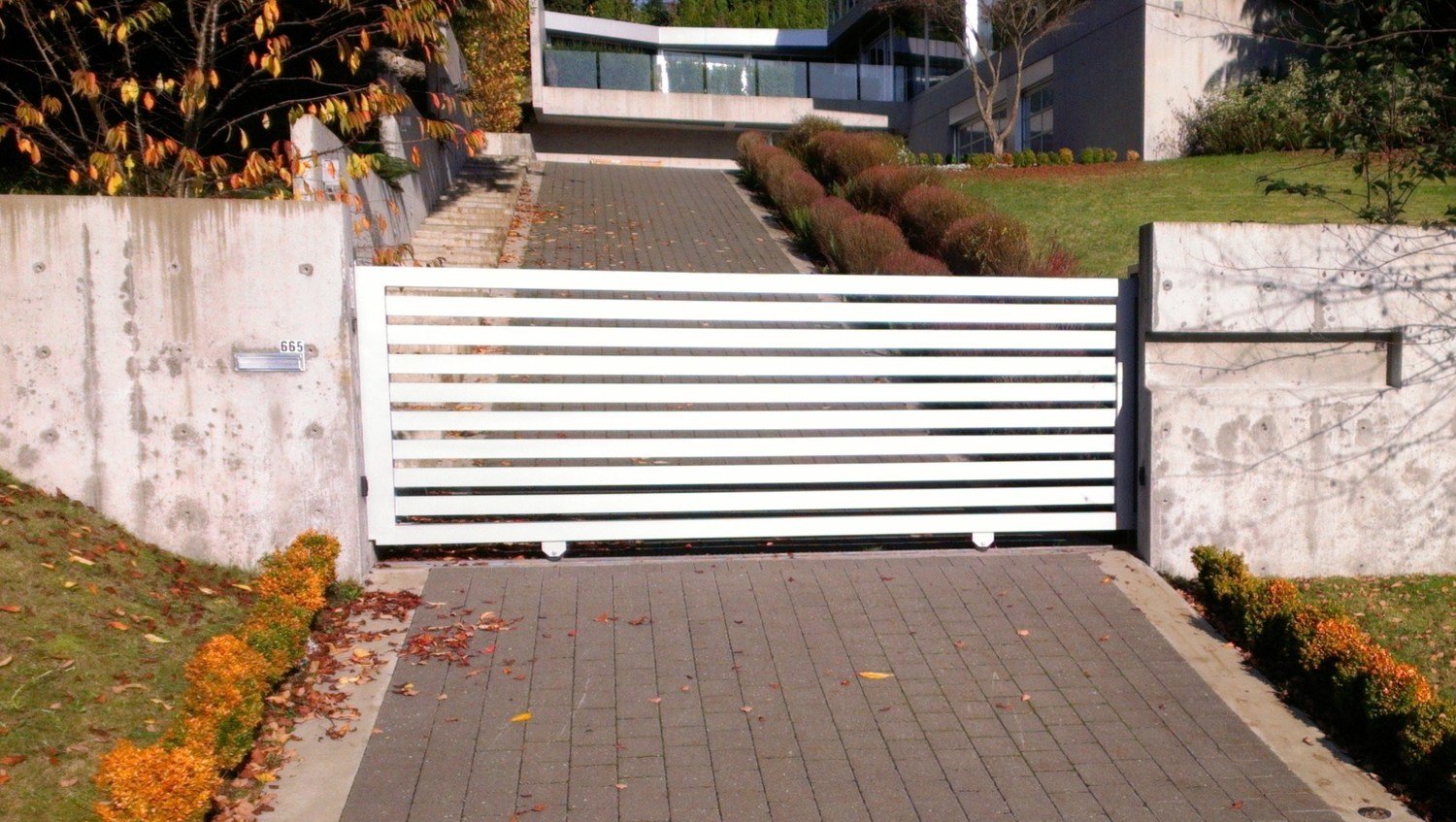 White Aluminum Slide Gate